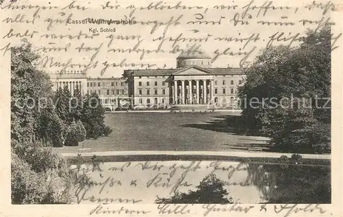 AK / Ansichtskarte Wilhelmshoehe_Kassel Koenigliches Schloss Wilhelmshoehe Kassel