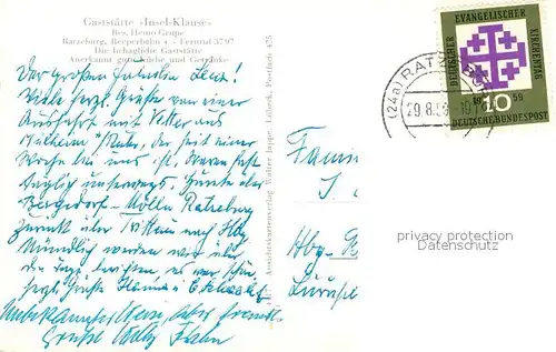 AK / Ansichtskarte Ratzeburg Gaststaette Insel Klause Strand Ratzeburg