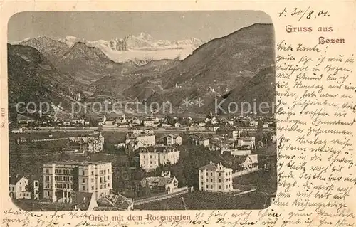 AK / Ansichtskarte Bozen_Gries Grieb mit dem Rosengarten Bozen Gries