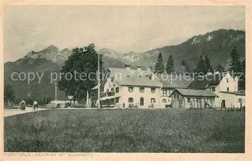 AK / Ansichtskarte Linderhof_Ettal Forsthaus mit Klammspitze Linderhof Ettal