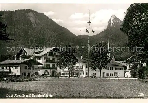 AK / Ansichtskarte Dorf_Kreuth mit Leonhardstein Dorf Kreuth
