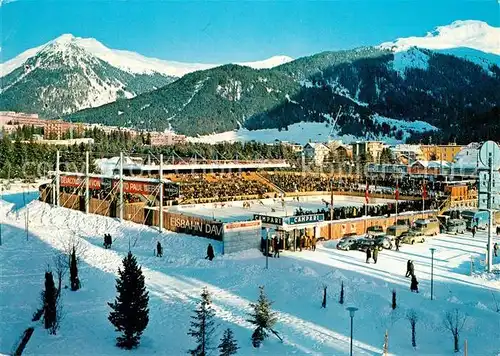 AK / Ansichtskarte Davos_GR Hockey Match auf Kunsteisbahn Davos_GR