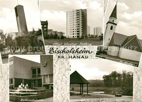 AK / Ansichtskarte Bischofsheim_Maintal Albert Schweitzer Siedlung Erholungspark Gaenseweiher Bischofsheim Maintal