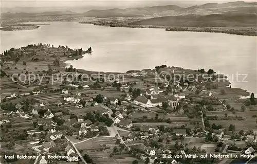 AK / Ansichtskarte Insel_Reichenau Fliegeraufnahme Niederzell Hegau Insel Reichenau