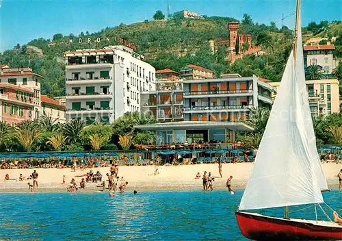 AK / Ansichtskarte Finale_Ligure Grand Hotel Moroni und Strand Finale_Ligure