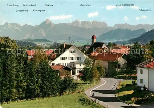 AK / Ansichtskarte Oy Kneippkurort Blick auf Saeuling und Zugspitze Wettersteingebirge Oy