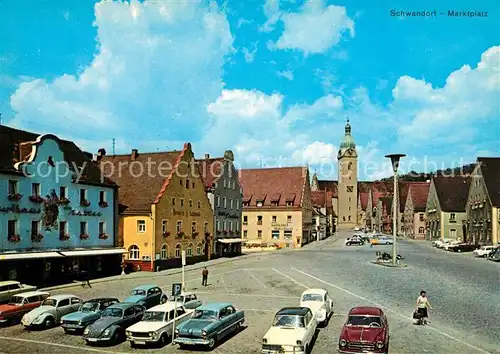 AK / Ansichtskarte Schwandorf Marktplatz Turm Pfarrkirche St Jakob Schwandorf