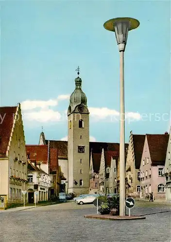 AK / Ansichtskarte Schwandorf Marktplatz Turm Pfarrkirche St Jakob Schwandorf
