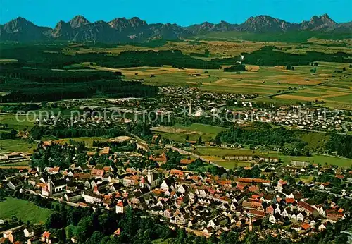 AK / Ansichtskarte Schongau mit Tiroler und Allgaeuer Hochgebirge Fliegeraufnahme Schongau