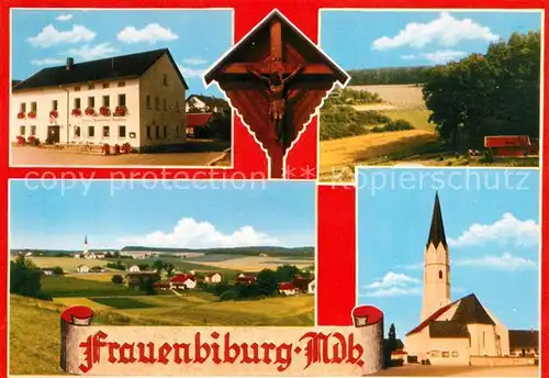 AK / Ansichtskarte Frauenbiburg Gasthaus Kirche Inri Landschaftspanorama Frauenbiburg