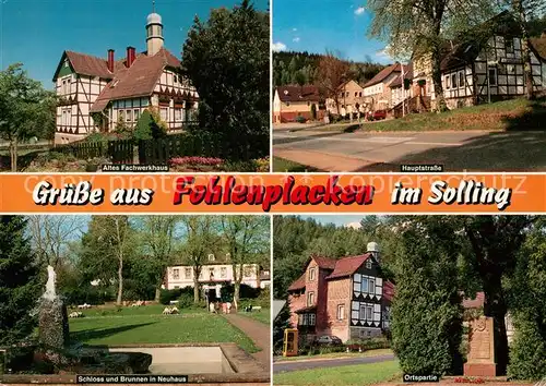 AK / Ansichtskarte Fohlenplacken Altes Fachwerkhaus Hauptstrasse Schloss Brunnen Neuhaus Ortspartie Denkmal Fohlenplacken