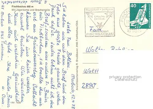 AK / Ansichtskarte Fischbachau Ortsansicht mit Kirche Jaegerkamp Brecherspitz Bayerische Voralpen Fischbachau