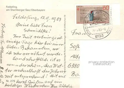 AK / Ansichtskarte Feldafing Ortsansicht mit Kirche Seepromenade Starnberger See Golfplatz Alpenpanorama Feldafing