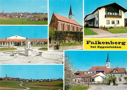 AK / Ansichtskarte Falkenberg_Niederbayern Panorama Kirche Rathaus Platz Falkenberg Niederbayern