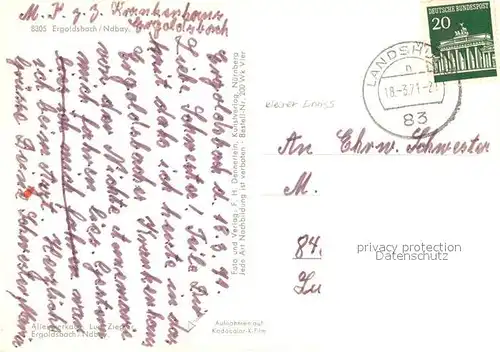 AK / Ansichtskarte Ergoldsbach Stadtpanorama Kirche Innenstadt Ergoldsbach