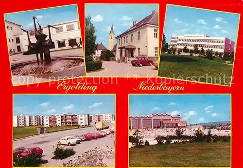 AK / Ansichtskarte Ergolding Brunnen Ortspartie Schule Wohnsiedlung Ergolding