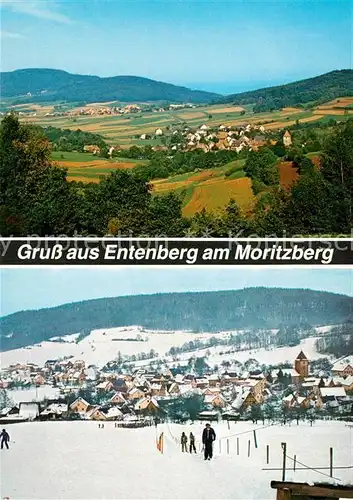 AK / Ansichtskarte Entenberg Panorama im Sommer und Winter Skilift Entenberg