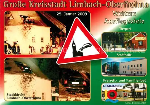AK / Ansichtskarte Limbach_Oberfrohna Stadtkirche Tierpark Stadthalle Freizeitbad Verkehrszeichen Limbach Oberfrohna