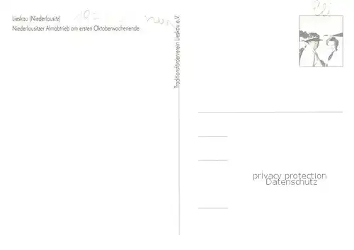 AK / Ansichtskarte Lieskau_Lichterfeld Schacksdorf Ortsansicht mit Kirche Niederlausitzer Almabtrieb Lieskau