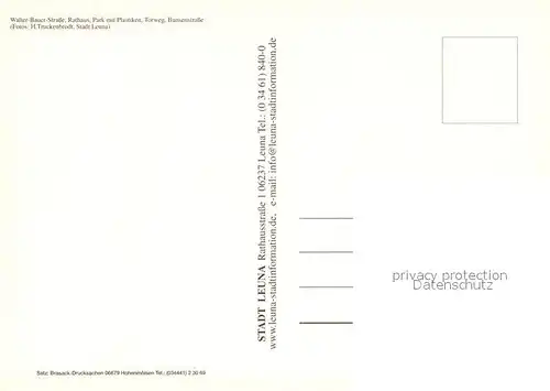 AK / Ansichtskarte Leuna Walter Bauer Strasse Rathaus Park Plastiken Torweg Bunsenstrasse Leuna
