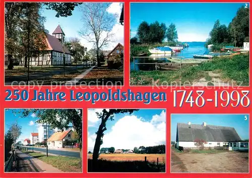 AK / Ansichtskarte Leopoldshagen Kirche Hafen Gehoeft Reetdachhaus 250 Jahre Jubilaeum Leopoldshagen