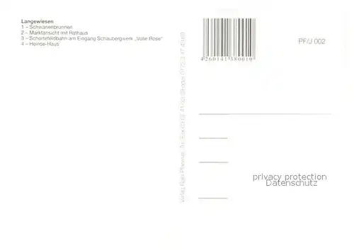 AK / Ansichtskarte Langewiesen Schwanenbrunnen Marktplatz Rathaus Eisenbahn Schaubergwerk Heinse Haus Langewiesen