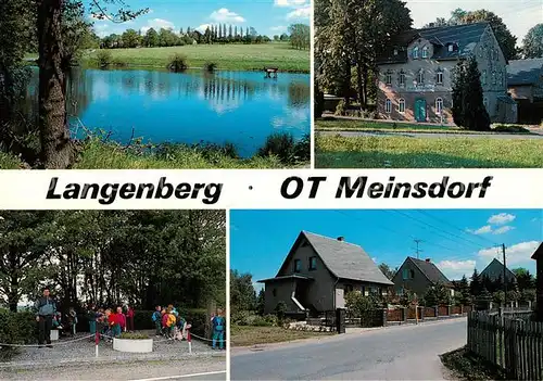 AK / Ansichtskarte Meinsdorf_Langenberg Grosser Teich Kapellenberg Gasthaus Teilansicht 