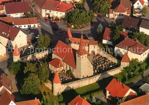 AK / Ansichtskarte Effeltrich Kirchenburg St Georg 1000jaehrige Linde Fliegeraufnahme Effeltrich