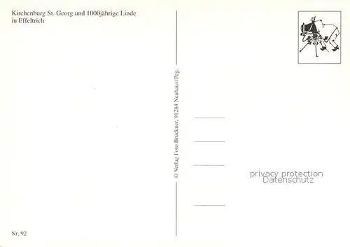 AK / Ansichtskarte Effeltrich Kirchenburg St Georg 1000jaehrige Linde Fliegeraufnahme Effeltrich