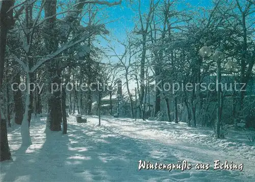 AK / Ansichtskarte Eching_Freising Hubergasse Winterlandschaft Eching Freising