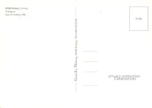 AK / Ansichtskarte Eching_Freising Hubergasse Winterlandschaft Eching Freising