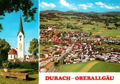 AK / Ansichtskarte Durach_Allgaeu Kirche Fliegeraufnahme Durach Allgaeu