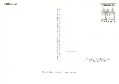 AK / Ansichtskarte Chieming_Chiemsee Alpenpanorama Fliegeraufnahme Chieming Chiemsee