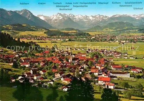 AK / Ansichtskarte Burgberg_Allgaeu Gesamtansicht mit Alpenpanorama Burgberg Allgaeu