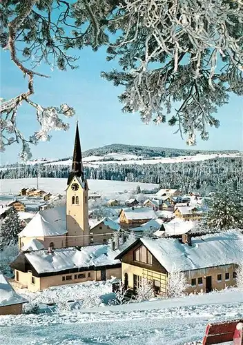 AK / Ansichtskarte Buchenberg_Allgaeu Ortsansicht mit Kirche Winterpanorama Buchenberg Allgaeu