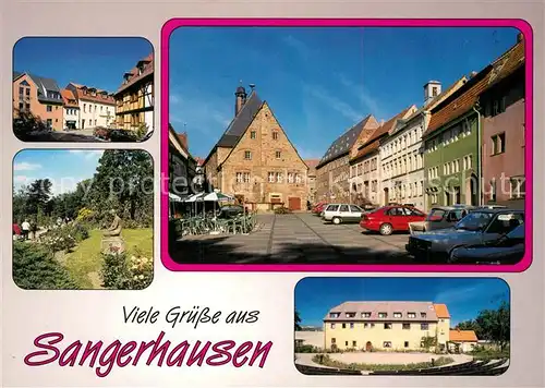 AK / Ansichtskarte Sangerhausen_Suedharz Zentrum Markt Rathaus Europa Rosarium Altes Schloss Sangerhausen Suedharz