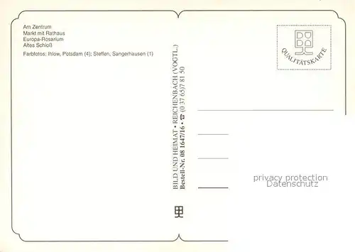 AK / Ansichtskarte Sangerhausen_Suedharz Zentrum Markt Rathaus Europa Rosarium Altes Schloss Sangerhausen Suedharz