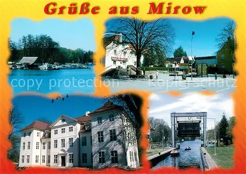 AK / Ansichtskarte Mirow Mirower See Marktplatz Schloss Schleuse Tor zur Mueritz Mecklenburgische Seenplatte Mirow