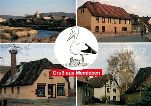 AK / Ansichtskarte Memleben Dorfansicht Dorfstrasse Storchennest Birkenhof Memleben
