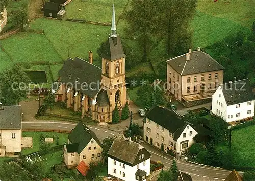 AK / Ansichtskarte Mauersberg Ortszentrum mit Kirche Fliegeraufnahme Mauersberg