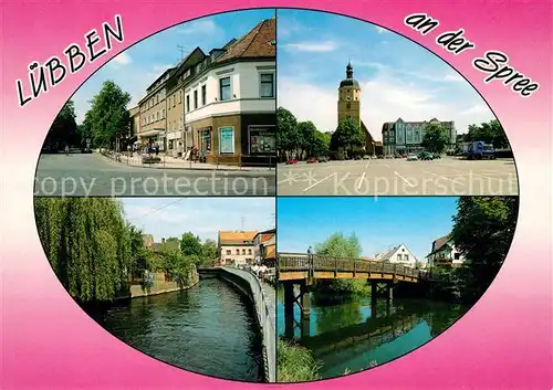 AK / Ansichtskarte Luebben_Spreewald Breite Strasse Markt Muehlendamm Partie an der Spree Luebben Spreewald