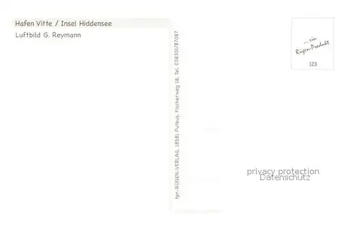 AK / Ansichtskarte Vitte_Hiddensee Hafen Fliegeraufnahme Vitte Hiddensee