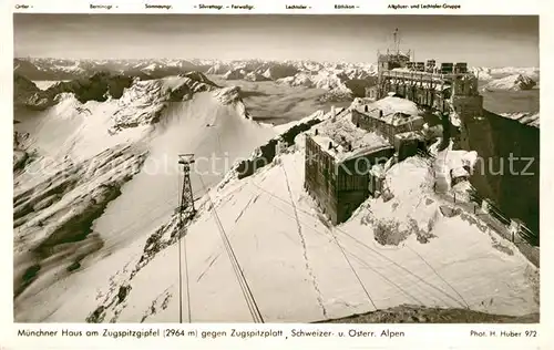AK / Ansichtskarte Foto_Huber_H._Nr. 972 Muenchner Haus Zugspitzgipfel Zugspitzblatt  Foto_Huber_H._Nr.