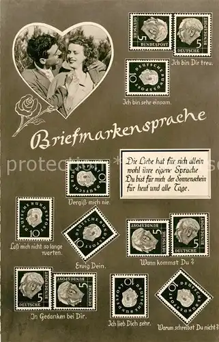 AK / Ansichtskarte Briefmarkensprache  Briefmarkensprache