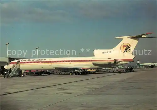 AK / Ansichtskarte Flugzeuge_Zivil Egyptair EAH85 Tupolev TU 154 Flugzeuge Zivil