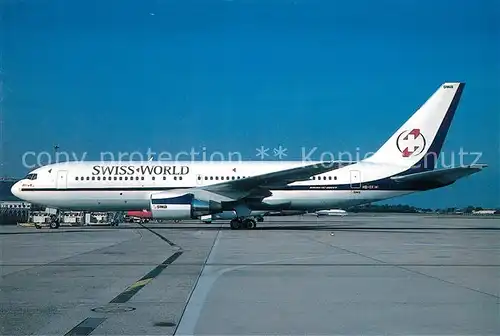 AK / Ansichtskarte Flugzeuge_Zivil Swiss World Airways B 767 219ER HB IIX  Flugzeuge Zivil