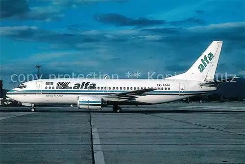 AK / Ansichtskarte Flugzeuge_Zivil ALFA Hava Yollari B 737 341 EZ A001  Flugzeuge Zivil