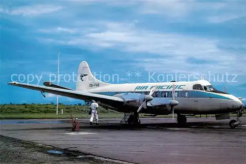 AK / Ansichtskarte Flugzeuge_Zivil Air Pacific DH 114 Heron 2D DQ FAE  Flugzeuge Zivil