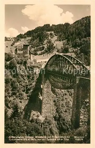 AK / Ansichtskarte Arlbergbahn Schloss Wiesberg Trisannabruecke Arlbergbahn