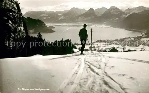 AK / Ansichtskarte St_Gilgen_Wolfgangsee Winterlandschaft Skifahrer St_Gilgen_Wolfgangsee